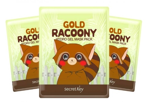 Гидрогелевые маски для лица с биозолотом [Secret Key] Gold Racoony Hydro Gel Mask Pack (4 штуки)