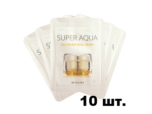 Улиточный крем [MISSHA] Super Aqua Cell Renew Snail Cream 10шт.