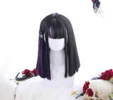 Lolita Wig - Super Straight Dark Violet Centre Braid